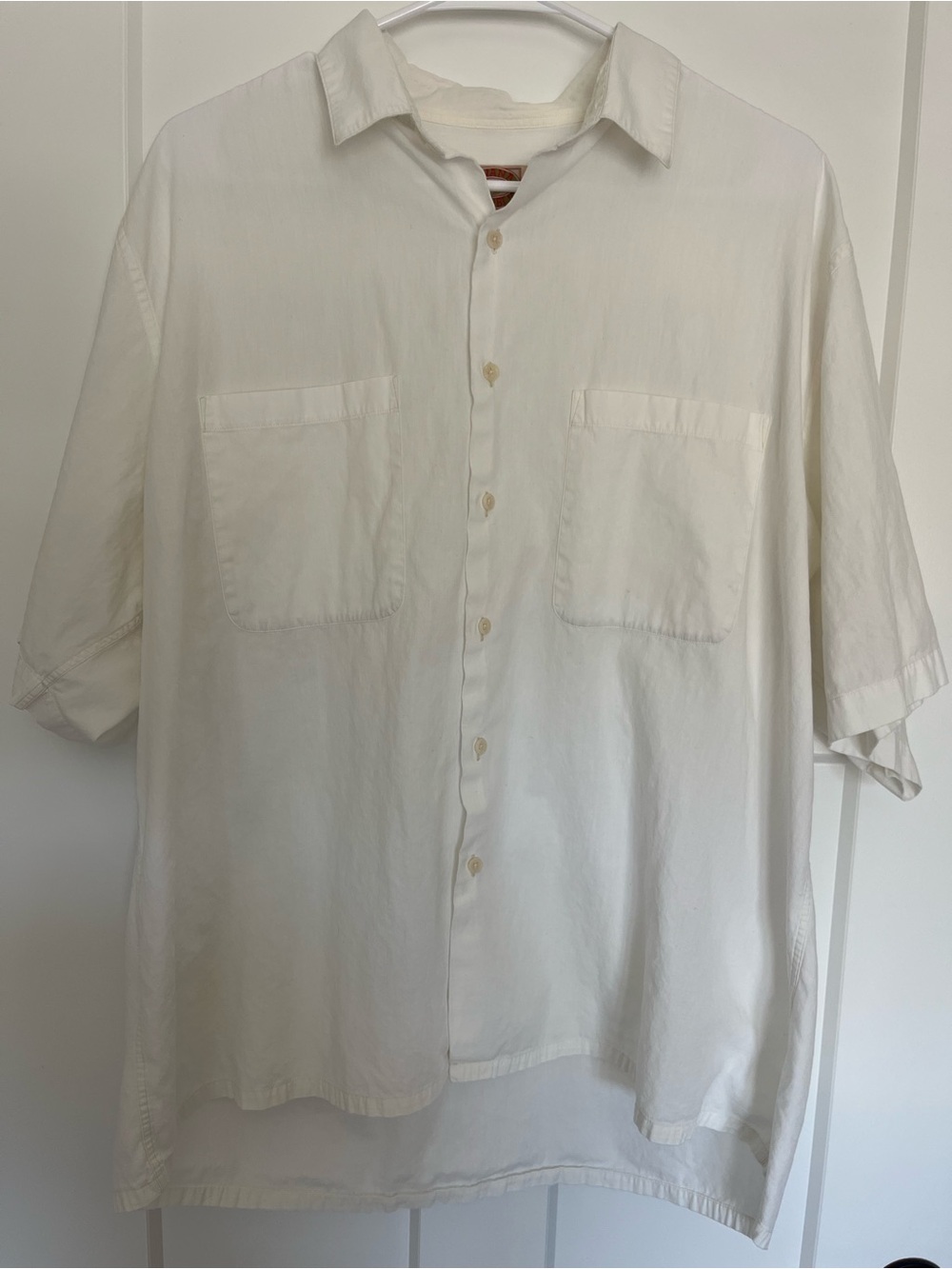 VTG 80s Banana Republic Mill Valley Safari Shirt XL White Cotton Fisherman